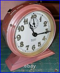 VTG'30s Art Deco WESTCLOX Pink Baby Ben Wind-up Alarm Clock Working Perfectly