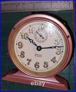 VTG'30s Art Deco WESTCLOX Pink Baby Ben Wind-up Alarm Clock Working Perfectly