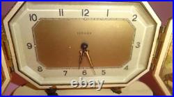 VTG ISOMAX GERMANY ART DECO METAL TABLE CLOCK WATCH with OPENING SIDES 1930's