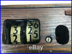 VTG Telechron 8B09 Wood Art Deco Electric Cyclometer Flip Roll Clock 1930s 40s