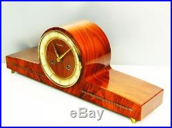 Very Beautiful Later Art Deco Chiming Mantel Clock From Dugena Hermle