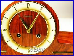 Very Beautiful Later Art Deco Chiming Mantel Clock From Dugena Hermle