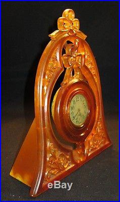 Very Fancy / Unusual Ingraham Bakelite Art Deco Clock 1927 NR
