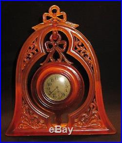 Very Fancy / Unusual Ingraham Bakelite Art Deco Clock 1927 NR
