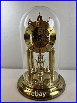 Very Nice Working Elgin Granville E49 Brass Glass 400 Day Anniversary Dome Clock