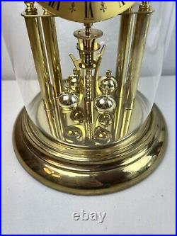 Very Nice Working Elgin Granville E49 Brass Glass 400 Day Anniversary Dome Clock