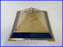 Very Rare Jaeger LeCoultre Pyramid Lapis Desk Clock ca1960. Clock Works Perfect