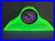 Vint McKee GLASS CO. Mantle Clock Vaseline Glass Tambour Glows Under Black Light