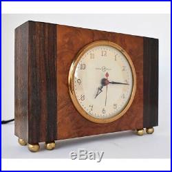 Vintage 1930's Herman Miller Art Deco Gilbert Rhode Clock Maple Macassar Ebony