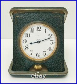 Vintage 1930s Art Deco Desk Travel Goliath 8 Day Pocket Watch Clock Brevet 55236