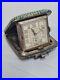 Vintage 1930s Art Deco Sterling Silver Shagreen Clamshell Purse Travelling Clock