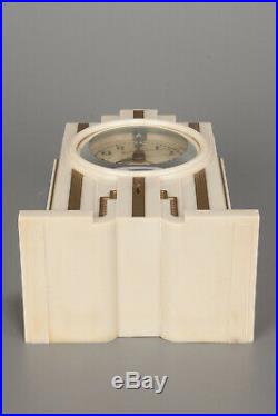 Vintage 1930s Art Deco Telechron Model 700 Electrolarm Clock in Ivory Bakelite