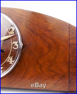 Vintage 1930s JUNGHANS Art Deco Wooden Mantel Clock 1/4 Chiming Mechanical