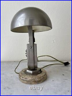 Vintage 1930s MOFEM Art Deco Chrome Table Lamp w Alarm Clock Hungarian