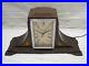 Vintage 1930s Manning Bowman Art Deco Inlay Wood Shelf Mantle Clock Electric