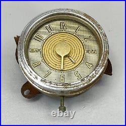 Vintage 1940s Ford Super Deluxe In Dash Clock 1947 1948 Art Deco Chrome Gauge