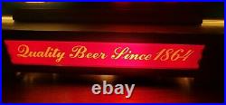 Vintage 1940s METZ BEER Reverse On Glass LIGHTED MOTION CLOCK SIGN Art Deco Rare