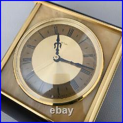Vintage 1960s METAMEC Marble and Brass Gold Mantel Clock, New and Never Used