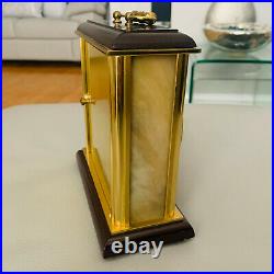 Vintage 1960s METAMEC Marble and Brass Gold Mantel Clock, New and Never Used