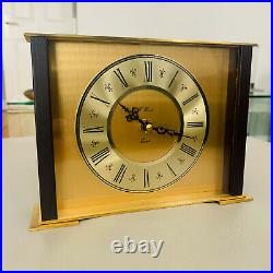 Vintage 1960s URA for F. HINDS Gold Brass Mantel Clock with SEIKO Movement, NEW