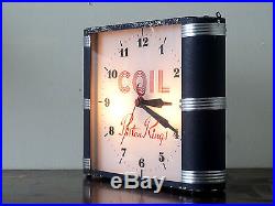 Vintage 30s ART DECO light wall Advertising Clock Industrial COIL PISTON RINGS