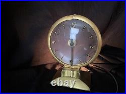 Vintage 50s Haddon Electric Clock Lighted Hour 500-U MCM Art Deco Lighted