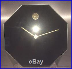 Vintage 60s Herman Miller Black Crystal Art Deco Gold Dial Wall Clock