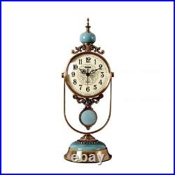 Vintage American Clock Art Handmade Ceramic Silent Swing Table Clock Decor Gifts