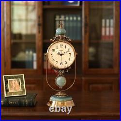 Vintage American Clock Art Handmade Ceramic Silent Swing Table Clock Decor Gifts