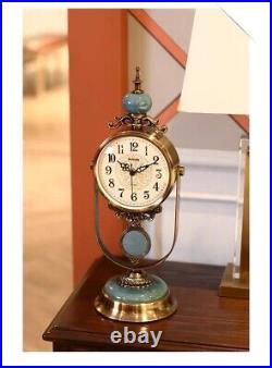 Vintage American Clock Art Handmade Ceramic Silent Swing Table Clock Decor Gifts