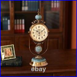 Vintage American Clock Art Handmade Ceramic Silent Swing Table Clock Decor Gifts