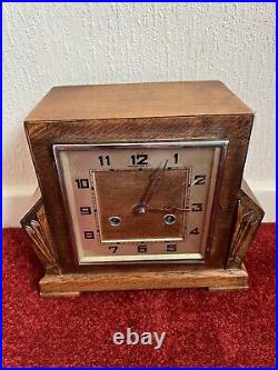 Vintage Antique Art Deco Design Camerer Kuss & Co Mantel Clock Working + Key
