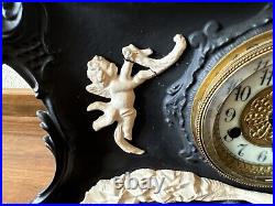 Vintage Antique Art Deco Waterbury GOLDEN GODDESS NUDE FEMALE LADY Wind Up Clock