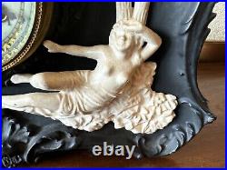 Vintage Antique Art Deco Waterbury GOLDEN GODDESS NUDE FEMALE LADY Wind Up Clock