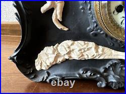 Vintage Antique Art Deco Waterbury GOLDEN GODDESS NUDE FEMALE LADY Wind Up Clock