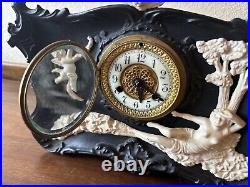 Vintage Antique Art Deco Waterbury GOLDEN GODDESS NUDE FEMALE LADY Wind Up Clock