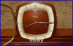 Vintage Antique German Mauthe Mantle Deck Clock 12 hr with Key Art Deco WORKS