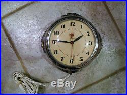 Vintage / Antique Warren Telechron Art Deco Chrome Working Electric Clock USA