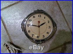 Vintage / Antique Warren Telechron Art Deco Chrome Working Electric Clock USA