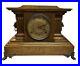 Vintage Antique Wooden Mantel Clock with Ornate Lions Metal Feet Art Deco Design