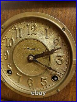 Vintage Antique Wooden Mantel Clock with Ornate Lions Metal Feet Art Deco Design