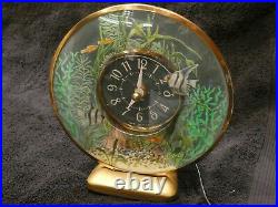 Vintage Aquarium Aquarius Electric Clock-1954-Novelty Clock-Very Cool-Works