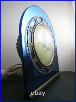Vintage Art Deco 1037 1939 Telechron Clock Model 4h77 Machine Age, Runs