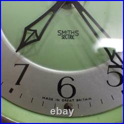 Vintage Art Deco 1930's Smiths sectric green bakelite electric wall clock, works