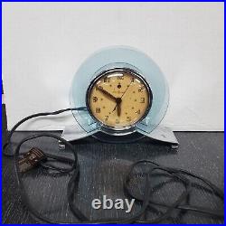 Vintage Art Deco 1940s General Electric Blue Rapture Clock Model #3H160