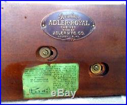 Vintage Art Deco Adler-Royal Mantel Flip Clock Wooden Case
