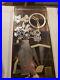 Vintage Art Deco Brass Floral Etched Mirrored Wall Clock 20 x 10 Works