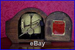 Vintage Art Deco'Bravingtons Renown' Oak Mantel Clock with Westminster Chimes