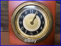 Vintage Art Deco Butterscotch Bakelite Catalin Dominos Clock RARE New Haven