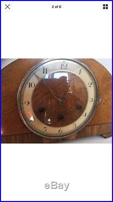 Vintage Art Deco Chiming Mantle Clock In Working Order